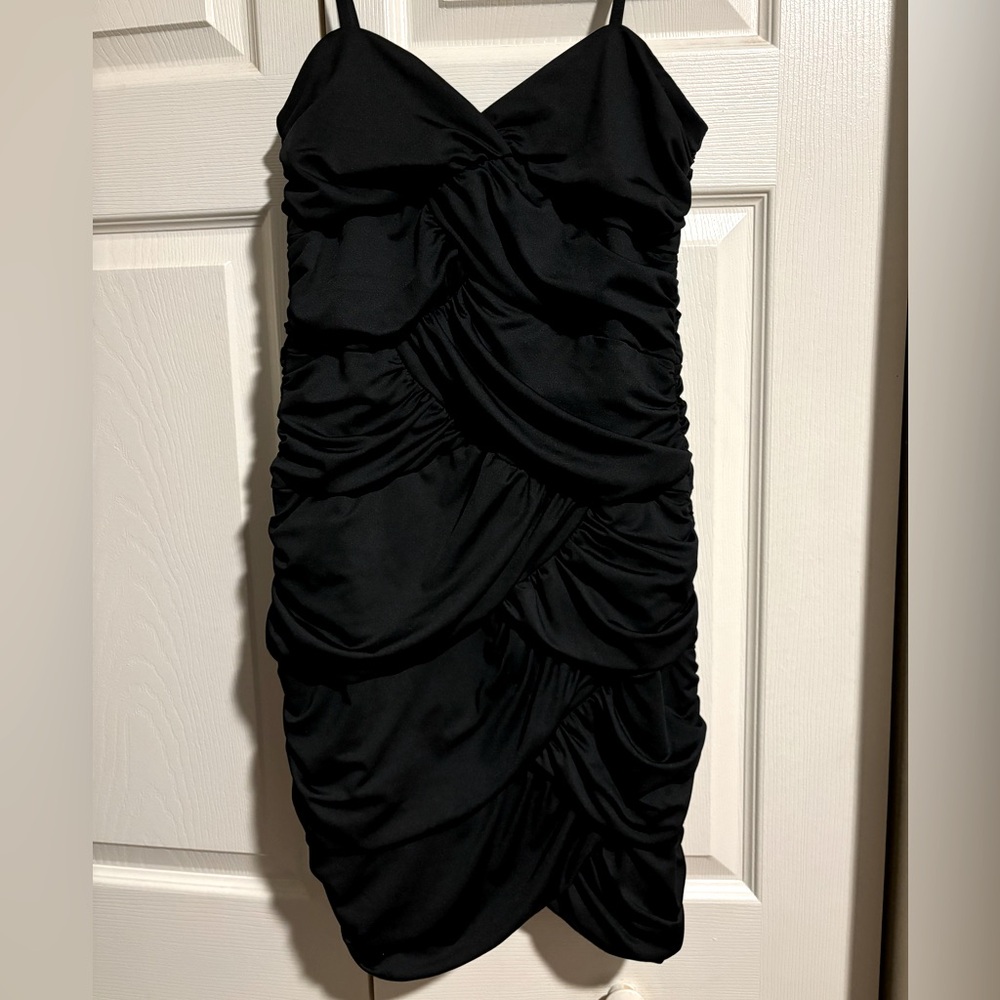 H&M Black Rouched Bodycon Dress